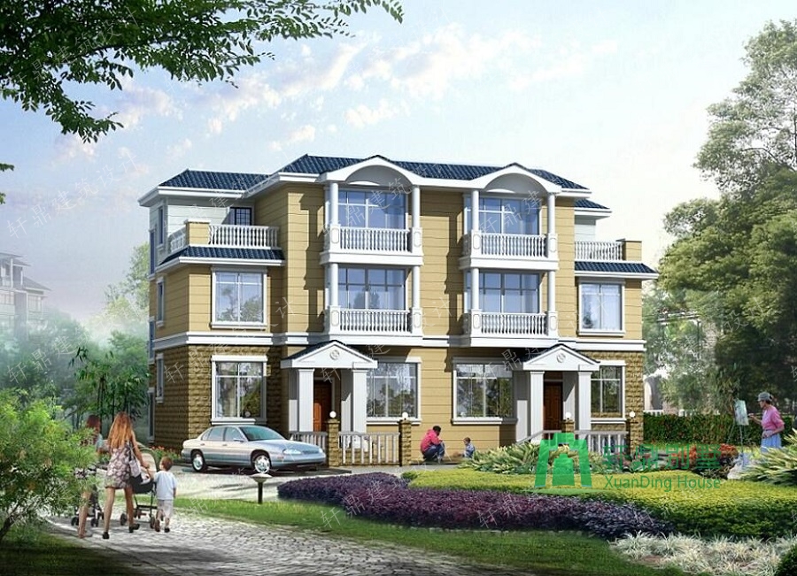 三層雙拼別墅設(shè)計(jì)圖，經(jīng)濟(jì)實(shí)用