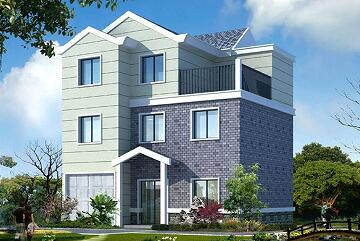 三層自建別墅設(shè)計(jì)圖，帶有室內(nèi)車庫(kù)，建筑面積274.2㎡