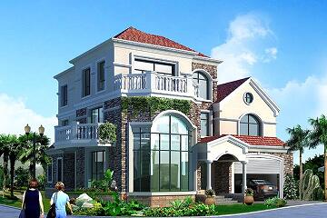 法式三層復(fù)式自建別墅，超級大氣的洋房設(shè)計(jì)圖，帶有室內(nèi)車庫