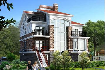 三層帶地下車庫的別墅設(shè)計圖，精致美觀，占地174.57㎡，三層自建房