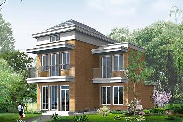 中式簡(jiǎn)約二層別墅設(shè)計(jì)圖，8.44m*11.24m