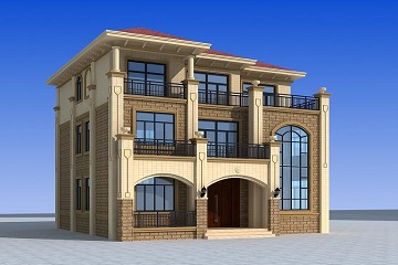 精致歐式三層復(fù)式自建別墅設(shè)計(jì)圖，13*14米戶型實(shí)用，外觀大氣