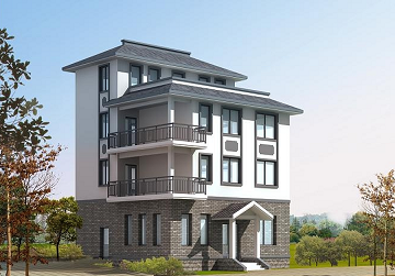 中式四層別墅設(shè)計(jì)圖，占地82.6㎡，經(jīng)濟(jì)實(shí)用，布局完善