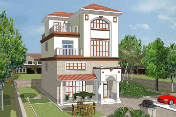 三層半自建復(fù)式別墅設(shè)計(jì)圖，帶有室內(nèi)車(chē)庫(kù)，占地面積92㎡，經(jīng)濟(jì)實(shí)用