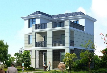 現(xiàn)代三層自建別墅設(shè)計(jì)圖，帶有室內(nèi)車庫(kù)，布局合理