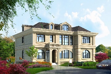 經(jīng)典歐式二層自建別墅設(shè)計圖，帶有室內(nèi)車庫，布局緊湊