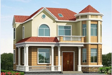 二層半帶車庫的別墅設計圖，帶有閣樓，經(jīng)濟實用，造價合理