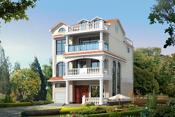 美觀實(shí)用的三層半復(fù)式別墅設(shè)計(jì)圖，9*11農(nóng)村三層房屋設(shè)計(jì)，帶有室內(nèi)車庫(kù)