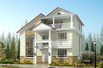 三層帶閣樓中華田園風(fēng)小別墅設(shè)計圖，占地123平方米，既美觀又實用