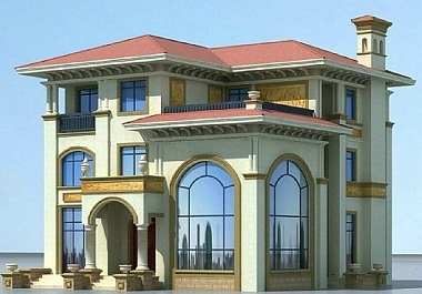 歐式經(jīng)典三層自建復式別墅設計圖，帶有室內車庫，高端大氣，自建房首選