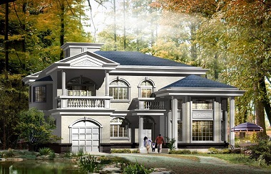 高端二層自建復(fù)式別墅，帶有室內(nèi)車庫，戶型完美，外觀精致