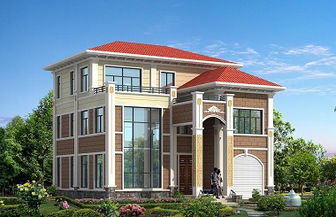 新中式三層自建別墅，帶有室內車庫，復式客廳，戶型完美