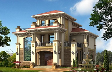 歐式三層復(fù)式別墅設(shè)計圖紙，螺旋狀樓梯，豪華大氣