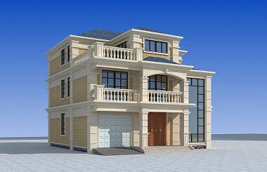 高端大氣的三層自建別墅設(shè)計(jì)圖，帶有室內(nèi)車庫，弧狀樓梯，高端戶型設(shè)計(jì)