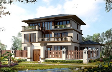 占地180平方米中式別墅設(shè)計(jì)圖，16m*15.6m端莊宏偉