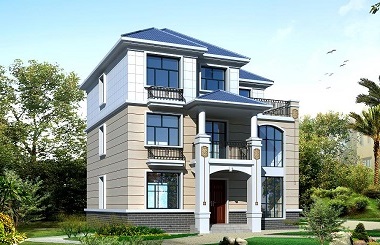 面寬12米，進深11米，占地面積140㎡左右的三層自建小別墅設(shè)計圖