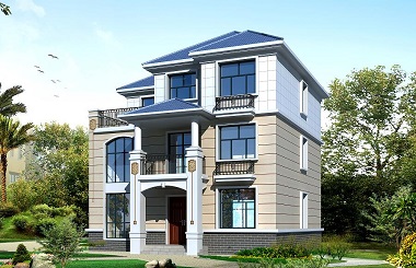 簡單的三層自建房屋設(shè)計(jì)圖，帶有大面積露臺(tái)，溫馨舒適