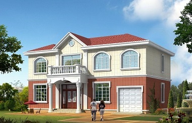 溫馨浪漫的二層田園小別墅設計圖，帶有室內(nèi)車庫，你值得擁有！