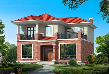 面寬11米，進深11米，占地130㎡左右，溫馨的二層自建小別墅設計圖