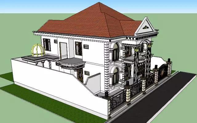 20米X13米歐式風(fēng)格帶車庫(kù)自建房，采光通風(fēng)效果好！還有室外游泳館！