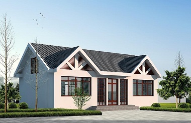 新中式一層半小別墅設計圖，帶有閣樓，美觀精致經濟實用