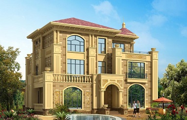 歐式復古自建三層復式別墅設(shè)計圖，占地250平左右，奢華大氣