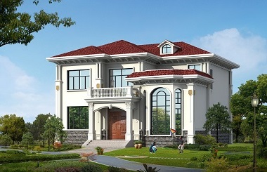 歐式復古二層自建小別墅設計圖，含全套完善施工圖紙