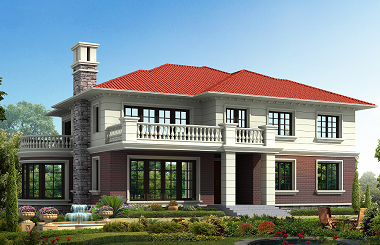 二層帶有地下室和室內(nèi)車庫的二層自建小別墅設(shè)計圖，豪華戶型，高端大氣