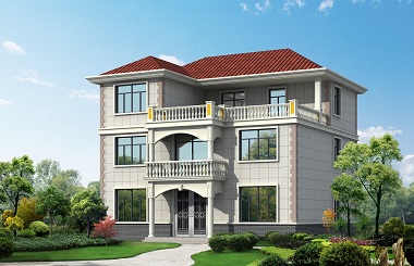 13.54m*12.62m三層歐式小別墅設計圖，含全套完善施工圖紙