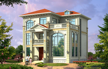 美觀實(shí)用的三層歐式復(fù)式別墅設(shè)計(jì)圖，12*12布局合理完善