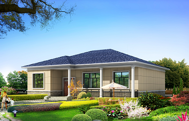 14*12m一層自建別墅設計圖，造價15萬左右，四個臥室，經濟實用型設計方案