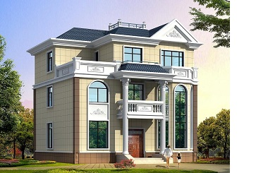 歐式三層尖頂自建房屋設(shè)計(jì)圖，40萬(wàn)左右建高端別墅設(shè)計(jì)圖