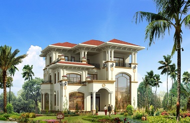 法式豪華三層復(fù)式別墅設(shè)計圖，采光通風(fēng)良好，60萬建豪華別墅