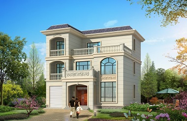 歐式三層精品自建別墅設(shè)計(jì)圖，占地114平方米，造價(jià)30萬左右