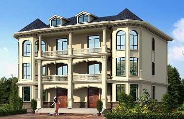 歐式精美雙拼別墅設(shè)計(jì)圖，適合同兄弟或者父母一起住的戶(hù)型