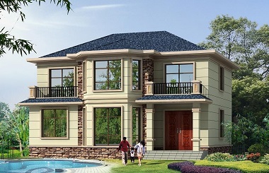 13.4m*11.4m二層農(nóng)村自建房屋設(shè)計圖，簡單樸素，造價合理