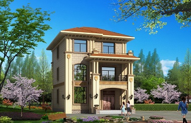 精致的三層小戶型自建別墅設(shè)計(jì)圖，8.8m*13m ,30萬(wàn)左右建三層房屋