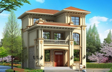 歐式三層自建別墅設(shè)計圖，小戶型，符合大多數(shù)家庭使用需求