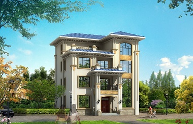 簡(jiǎn)約四層復(fù)式自建別墅設(shè)計(jì)圖，占地156平方米，小戶型四層自建房屋