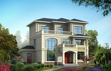 帶土灶三層歐式自建房屋設(shè)計(jì)圖，農(nóng)村三層自建房屋，美觀精致