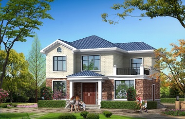 12.24m*9.59m二層小戶型田園別墅設(shè)計圖，含全套完善施工圖紙