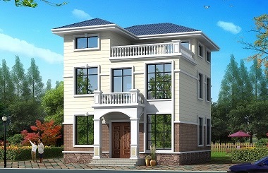 小戶型兩層半自建房屋設(shè)計(jì)圖，8.64m*11.12m,溫馨美觀