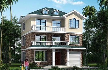 10.4m*12.4m三層中式田園風(fēng)格小別墅設(shè)計圖，美觀實用