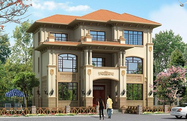 13.4m*11.4m歐式三層自建別墅設(shè)計(jì)圖，布局完善，外觀精美