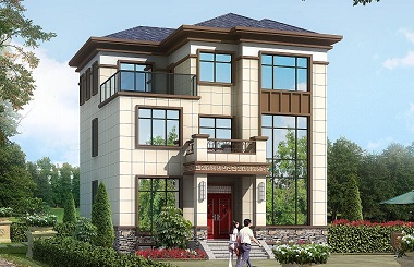 新中式三層自建復(fù)式別墅設(shè)計(jì)圖，占地120平方米，造價(jià)50萬左右