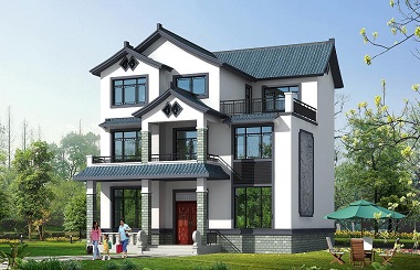 徽派三層自建房屋設(shè)計(jì)圖，小戶型，布局合理