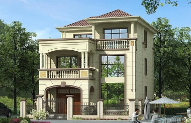 精品歐式三層自建房屋設(shè)計(jì)圖，高端大氣，采光良好