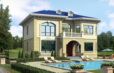 古典二層自建別墅設(shè)計(jì)圖，13*12米，造價(jià)35萬左右