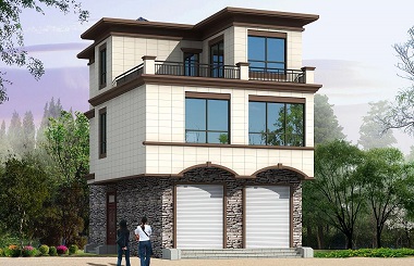 7.2m*13.2m小戶型三層自建房屋設(shè)計圖，一樓可做門市