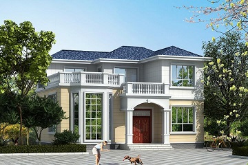 12*10m二層自建房屋設(shè)計圖，帶有大面積露臺